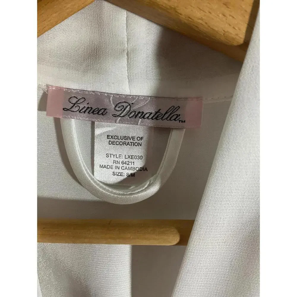 Linea Donatella Satin Robe and Nightie/ Embroidery/Sequins Wedding Bridal S/M - Picture 6 of 15